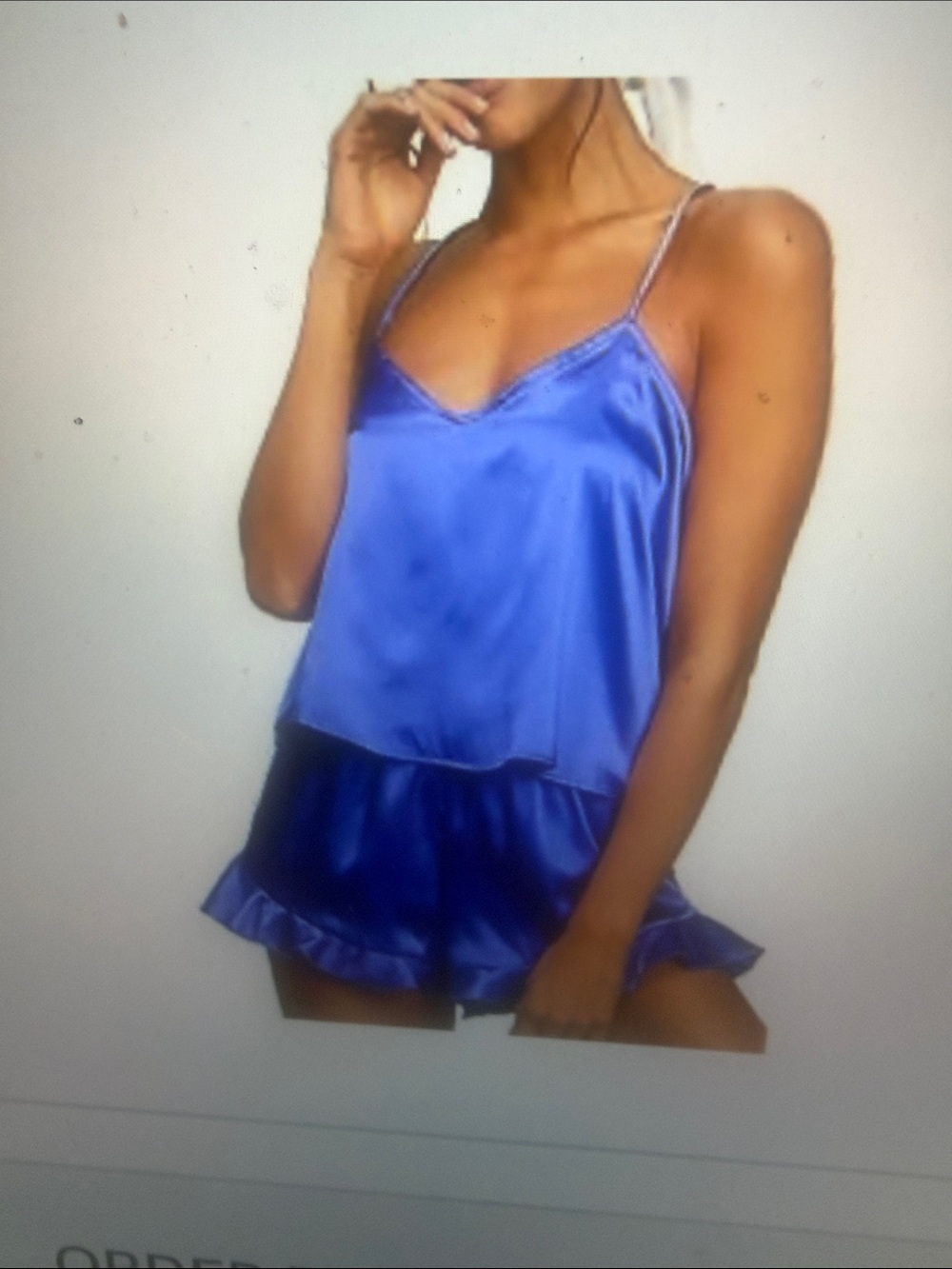Blue Women’s Satin Two-Piece Pajama set
